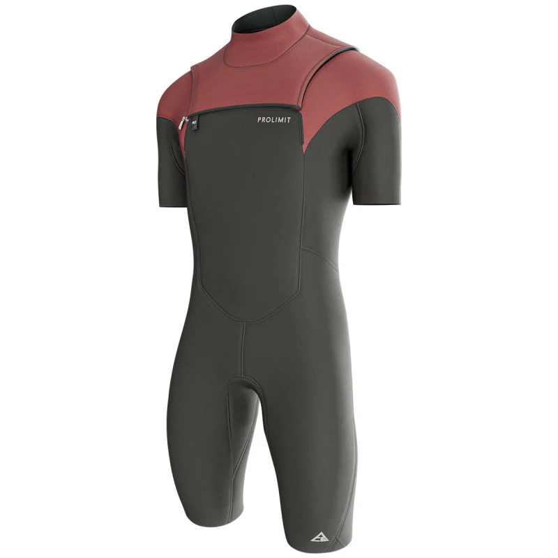 Prolimit Ace FrontZip Shorty 2/2mm Men Black/Burgandy