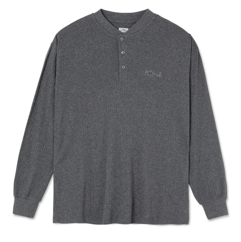 Rib Henley Longsleeve Dark Grey Heather
