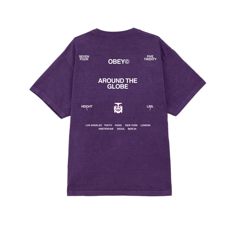 Obey around the globe heavyweight classic tee
