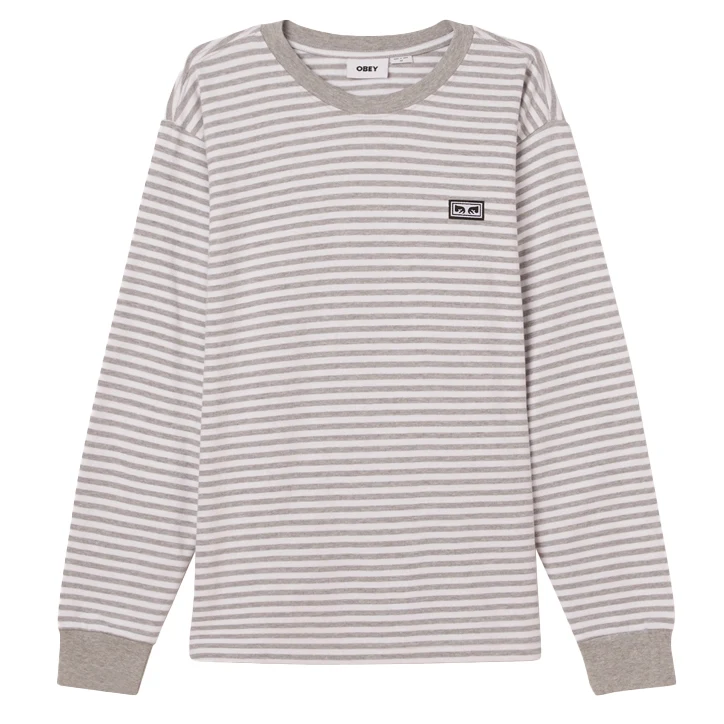 Established works eyes stripe ls Ash grey multi