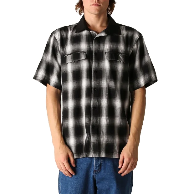 Broadcast Plaid ss Shirt Black Ombre