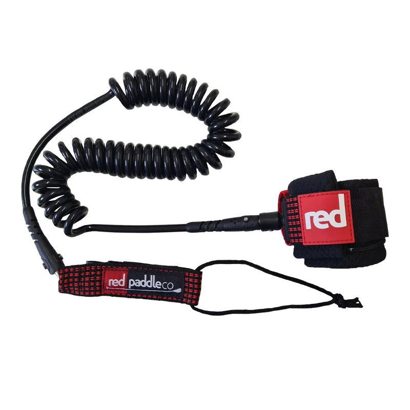 Red SUP Race Coiled Leash 8 FT