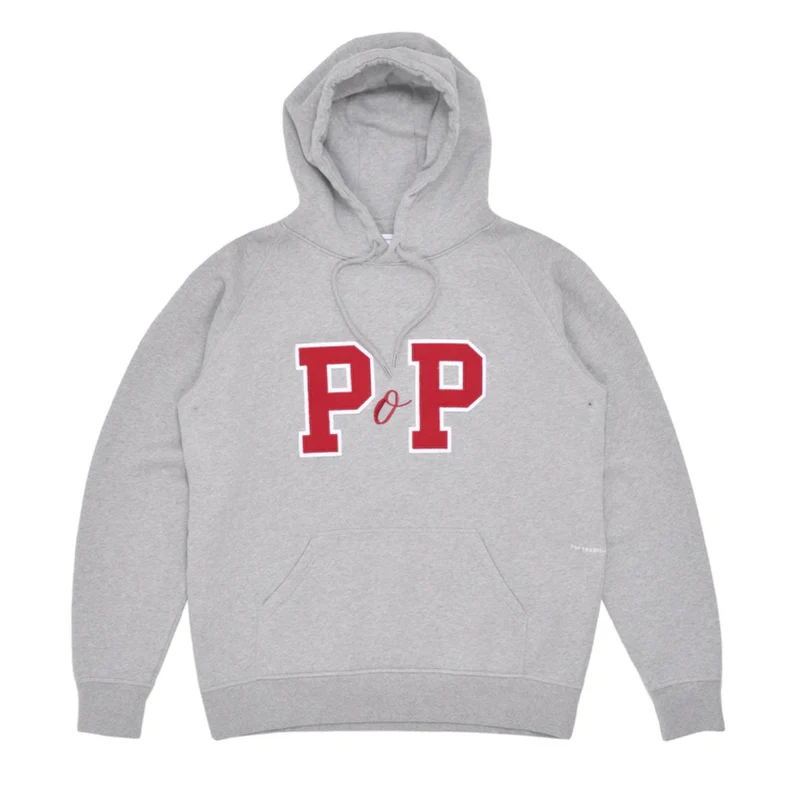 college p hooded sweat grey heather