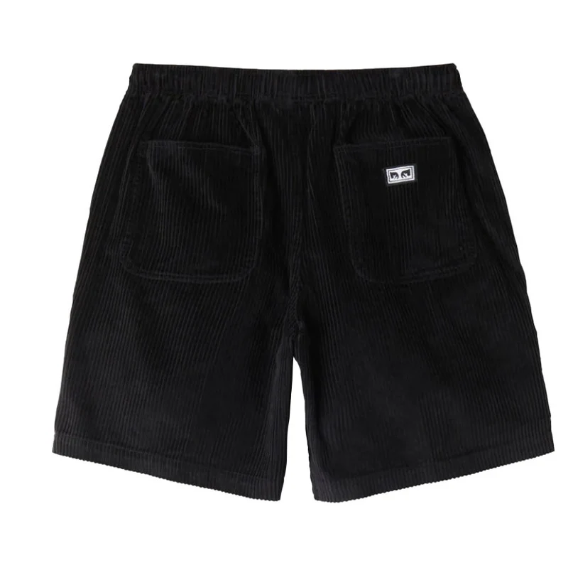 Easy relaxed corduroy short Digital black