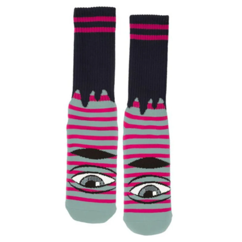 TOY MACHINE SECT EYE STRIPE SOCK SAGE/BLACK