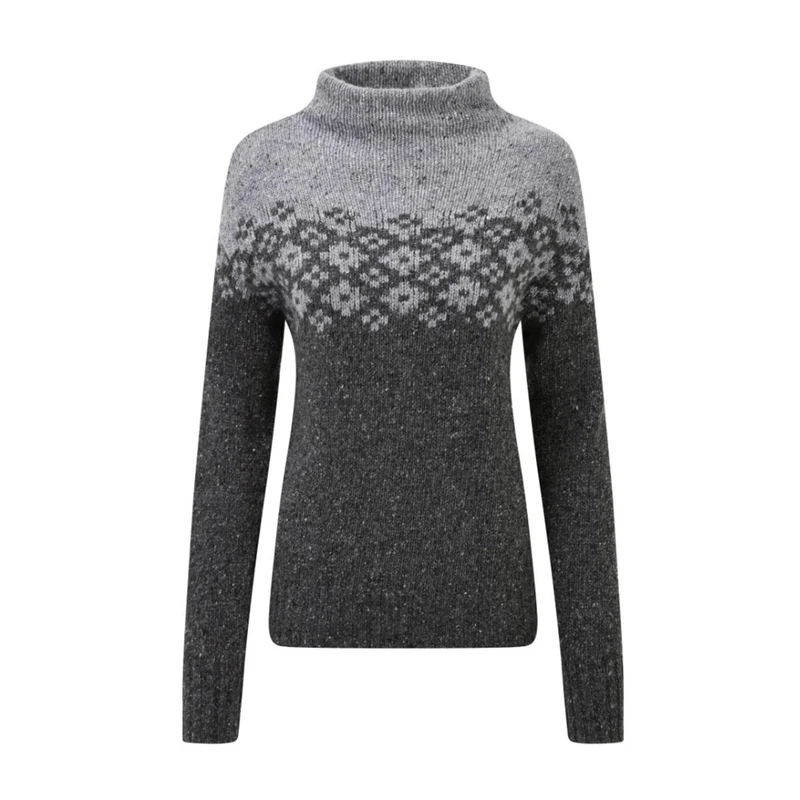 Sherpa Mandari Mock Neck Sweater - Charcoal
