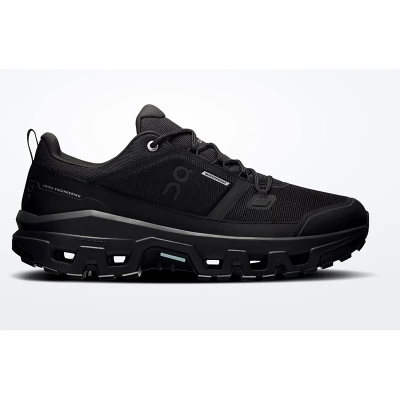 ON Cloudrock Low Waterproof Black/Black Herren