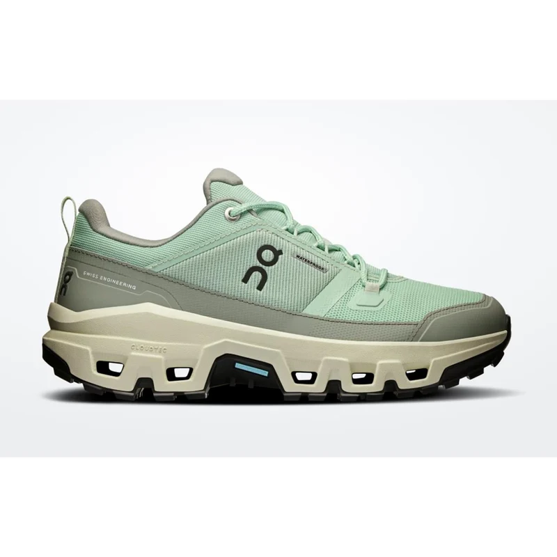 ON Cloudrock Low Waterproof Mineral/Aloe Damen