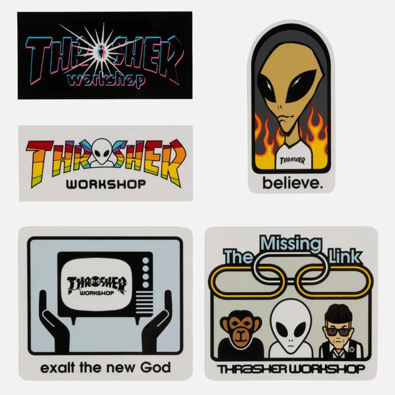 THRASHER X AWS STICKER 5 PACK