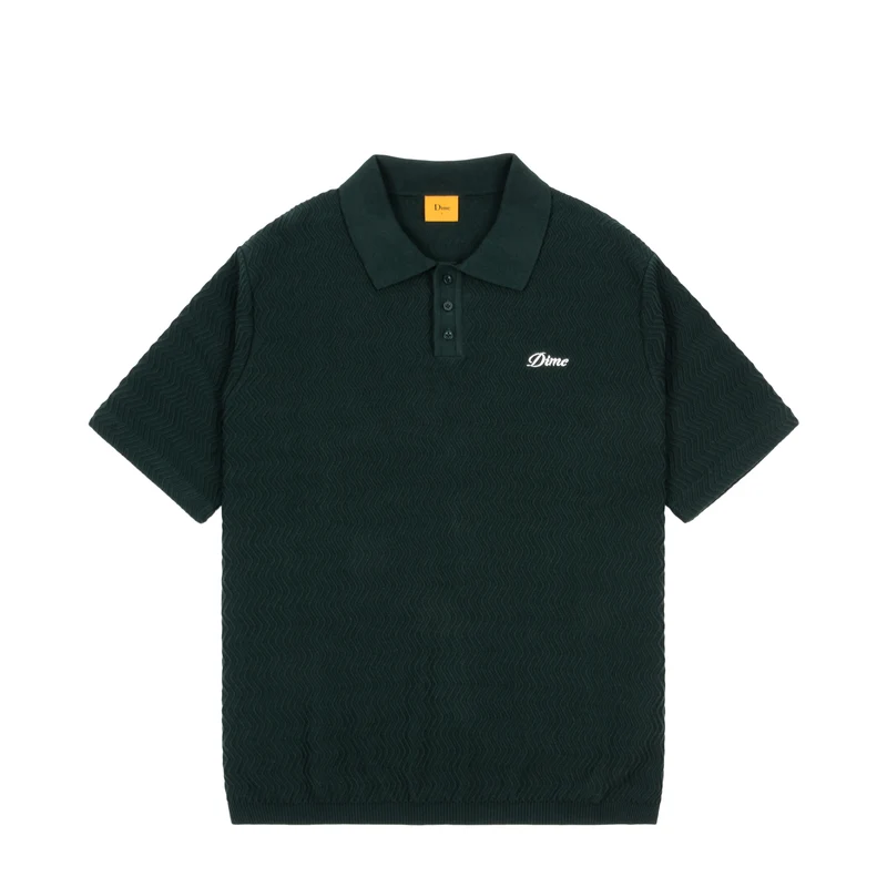 Wave Cable Knit Polo