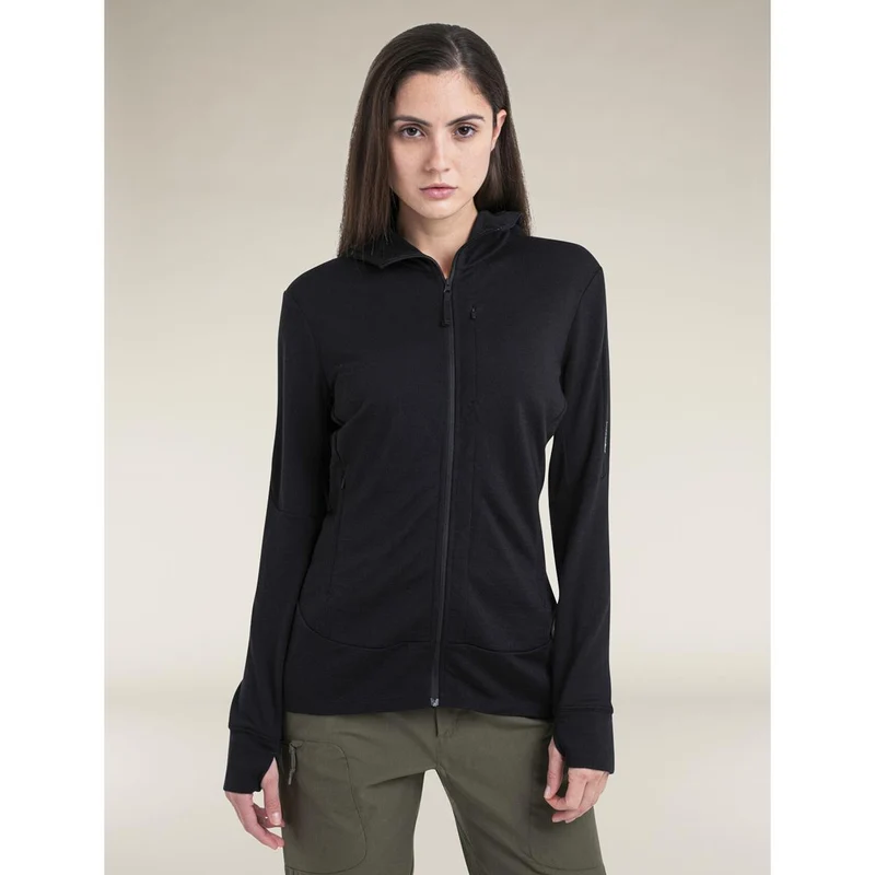Icebreaker Merino 260 Quantum Zip-Hoodie Damen - black