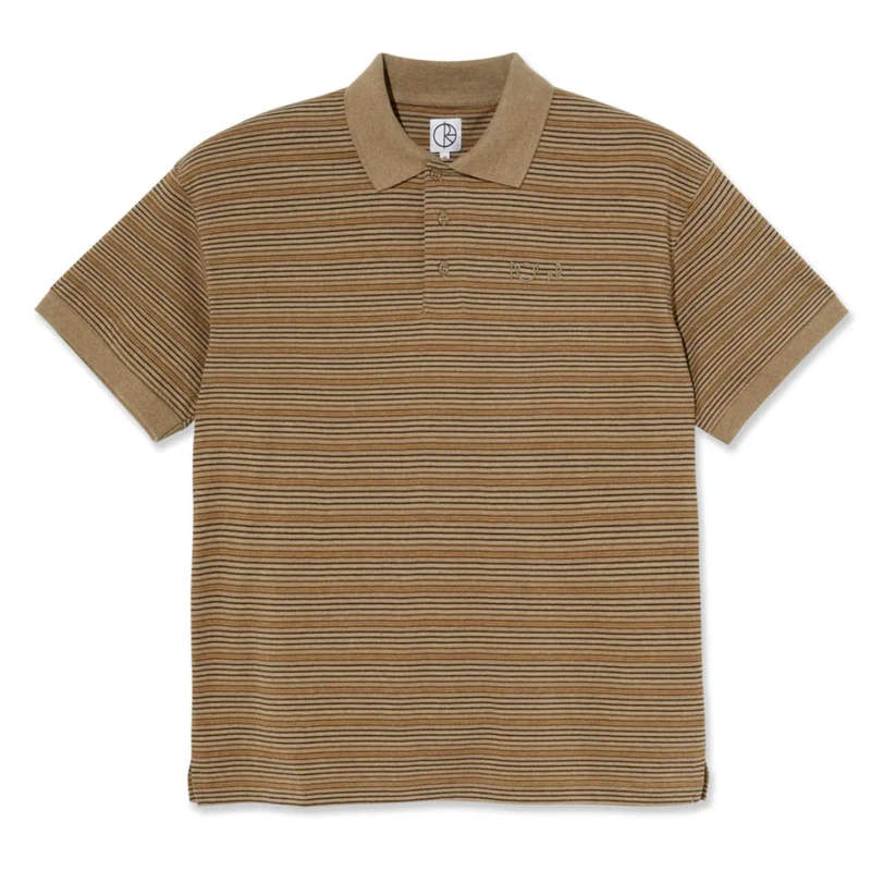 Stripe Polo Shirt Camel