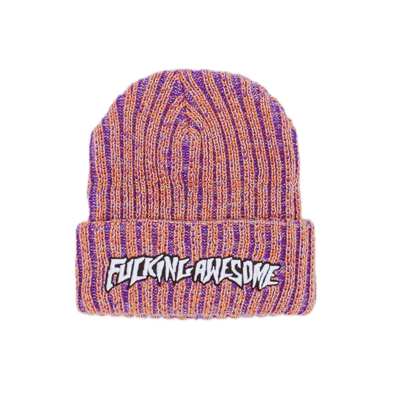 Fucking Awesome Reflective Stripe Beanie Orange