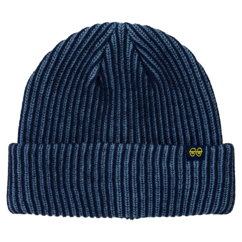 Krooked Eyes Clip Cuff Beanie Navy/Blue/Yellow