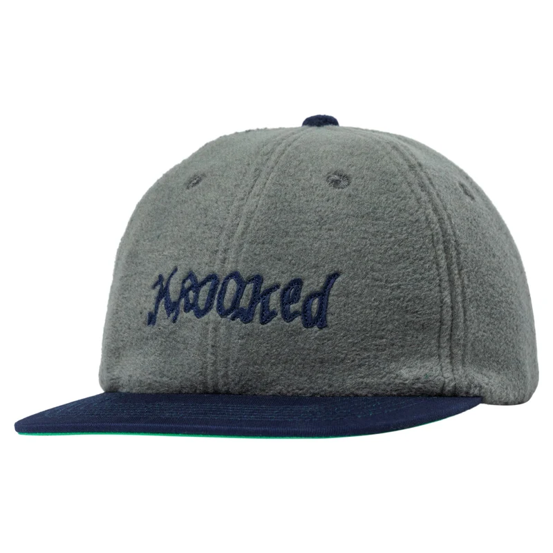 Krooked Double Ok Script Strapback Cap Grey Navy