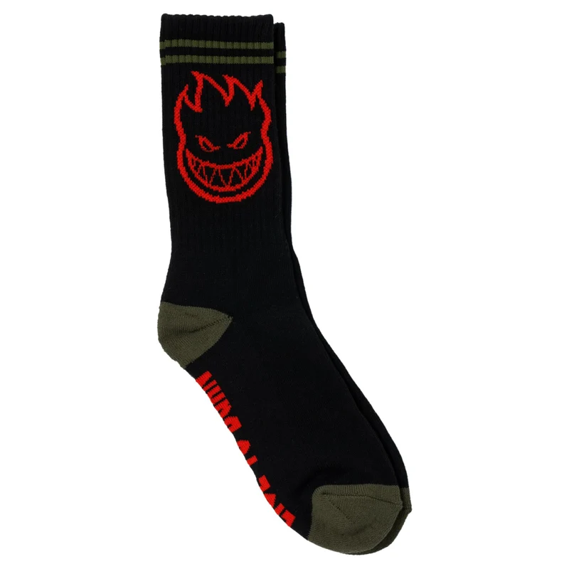 Spitfire Bighead Socks Black Olive Red