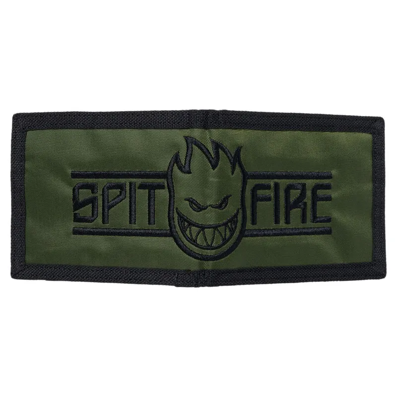 Spitfire Live to burn Bighead Script Bi-Fold Wallet Olive Black