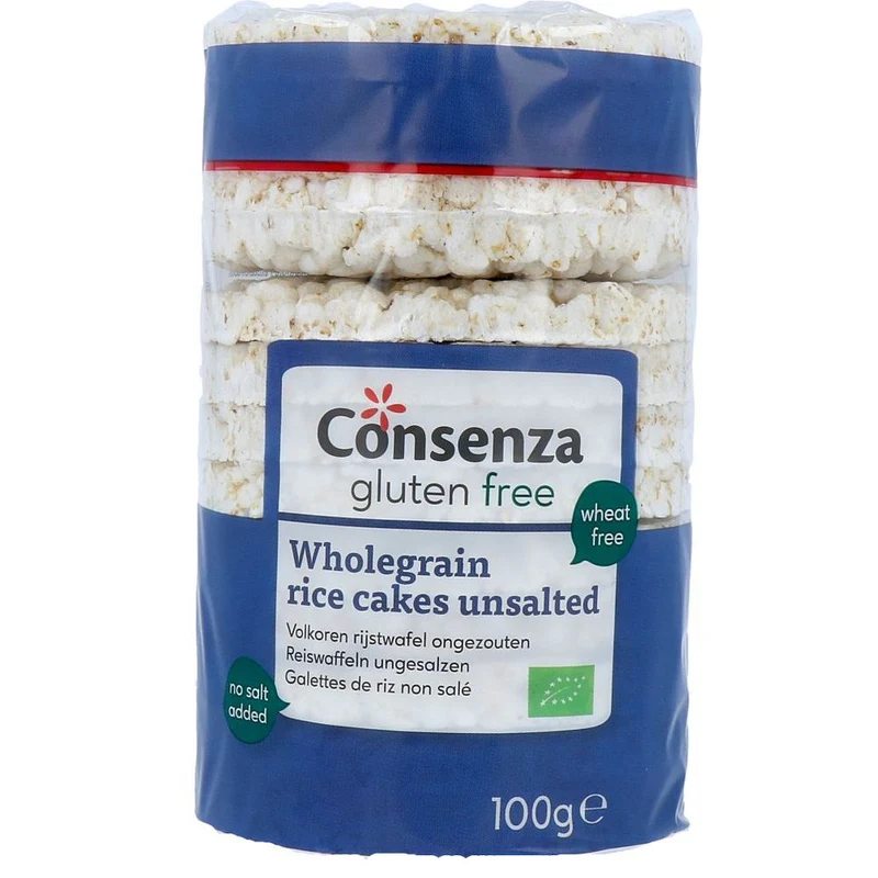 Consenza Volkoren Rijstwafels Zonder Zout 100 gram