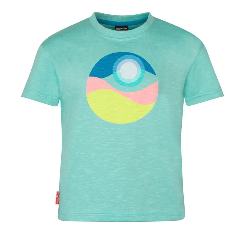 Trollkids - Girls Halsafjord T - aqua taze - Kinder