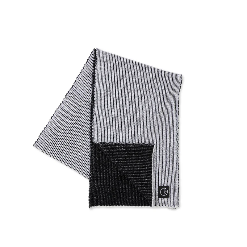 Merino Lines Scarf White Black