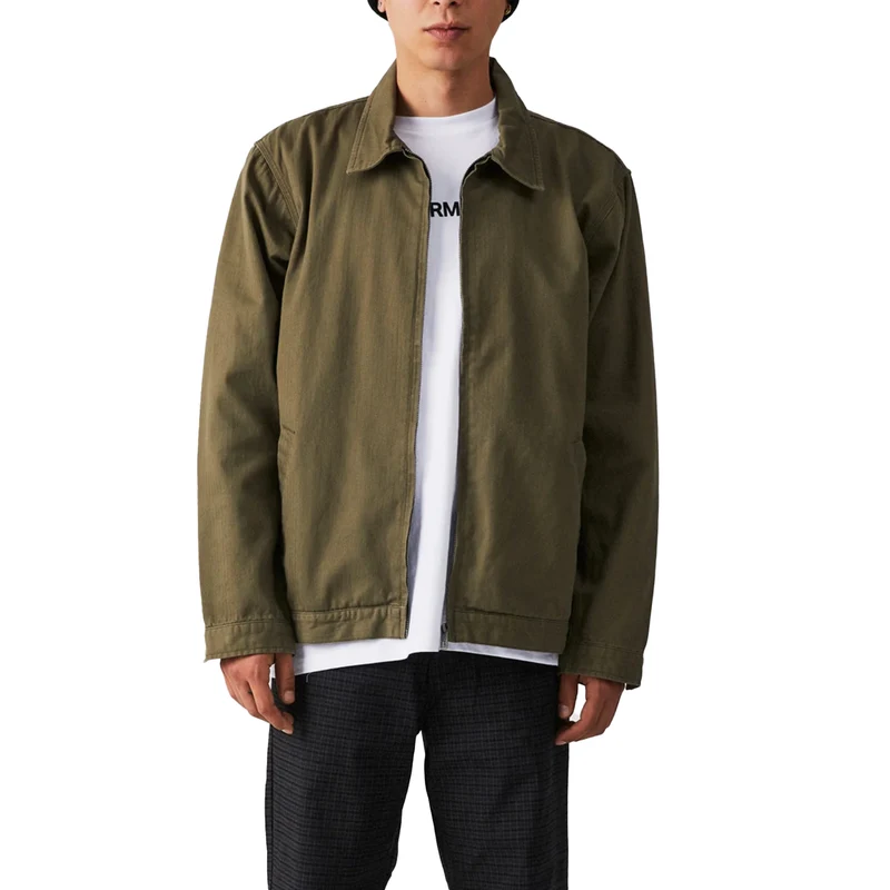 DISTEND HERRINGBONE JACKET ARMY