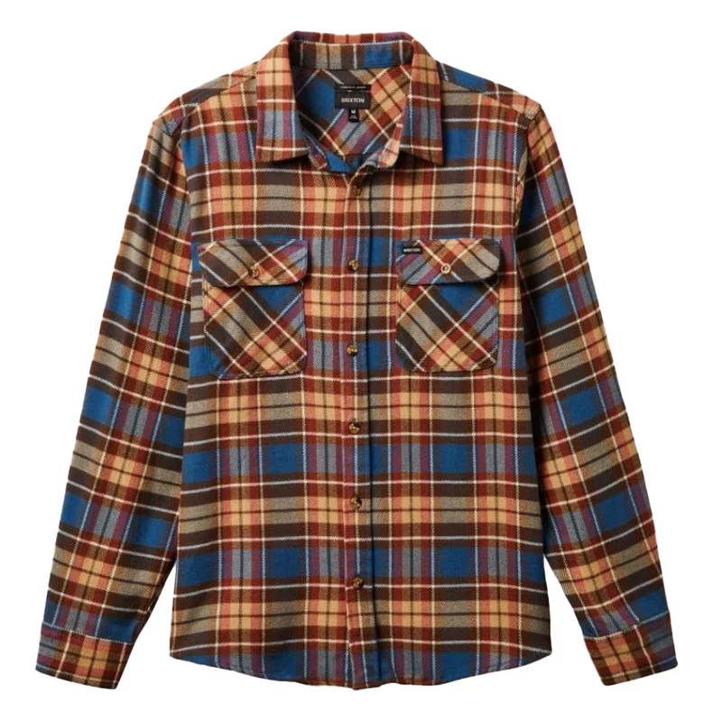 BOWERY LS FLANNEL OCEAN BLUE PALM DESERT SAND