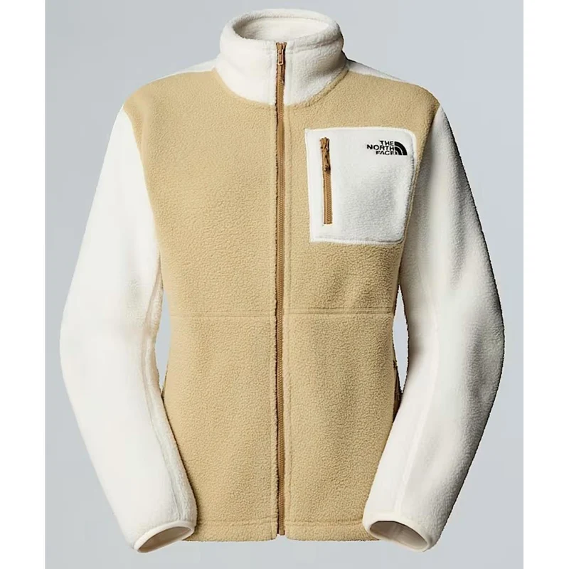 The North Face Damen Yumiori Fleecejacke mit durchgehendem Reißverschluss Khaki Stone-White Dune-Utility Brown