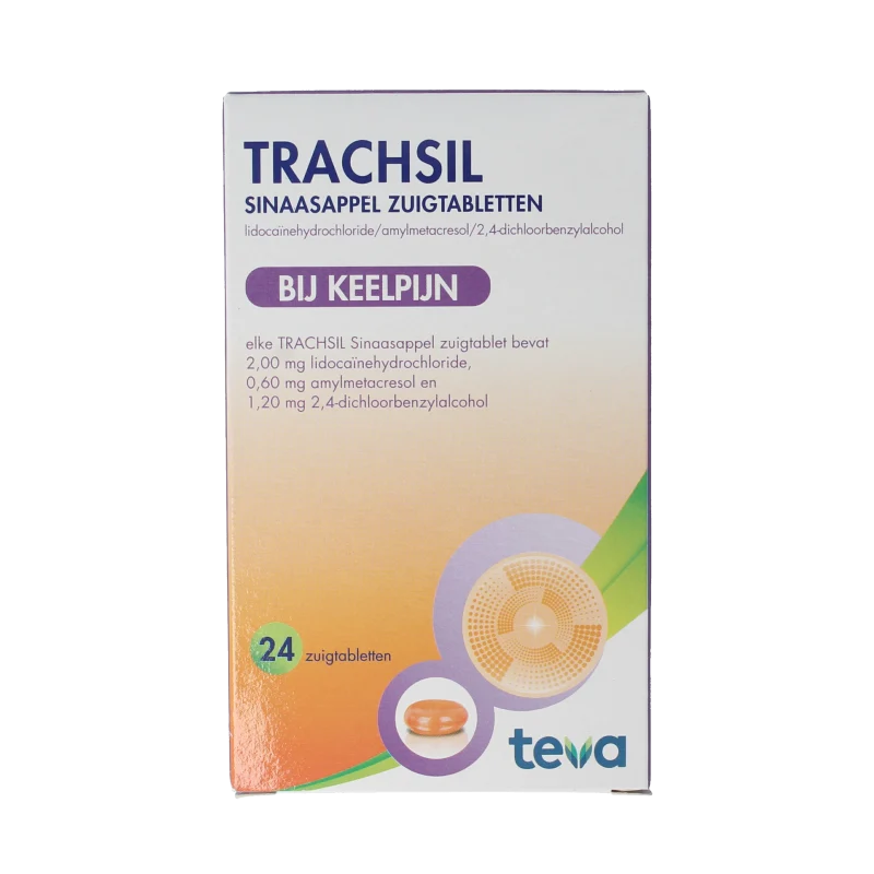 Teva Trachsil sinaasappel 24 zuigtabletten