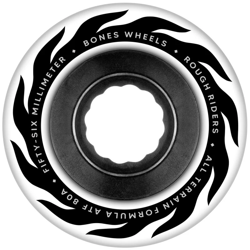 Bones Rough Riders Eternal Flame Cruiser Wheels White 80a