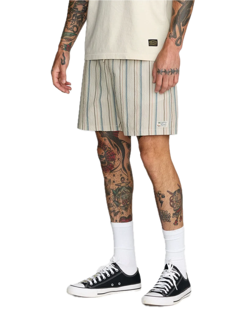 RVCA Exotica Seersucker Elastic LIght Khaki