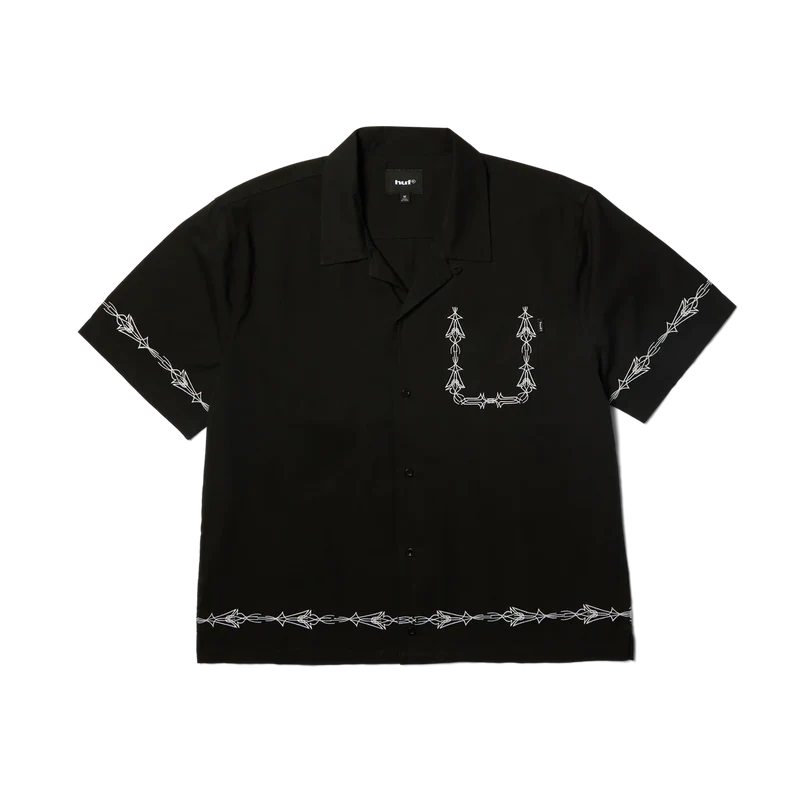 Huf Pinstripe Emb Short Sleeve Resort Shirt