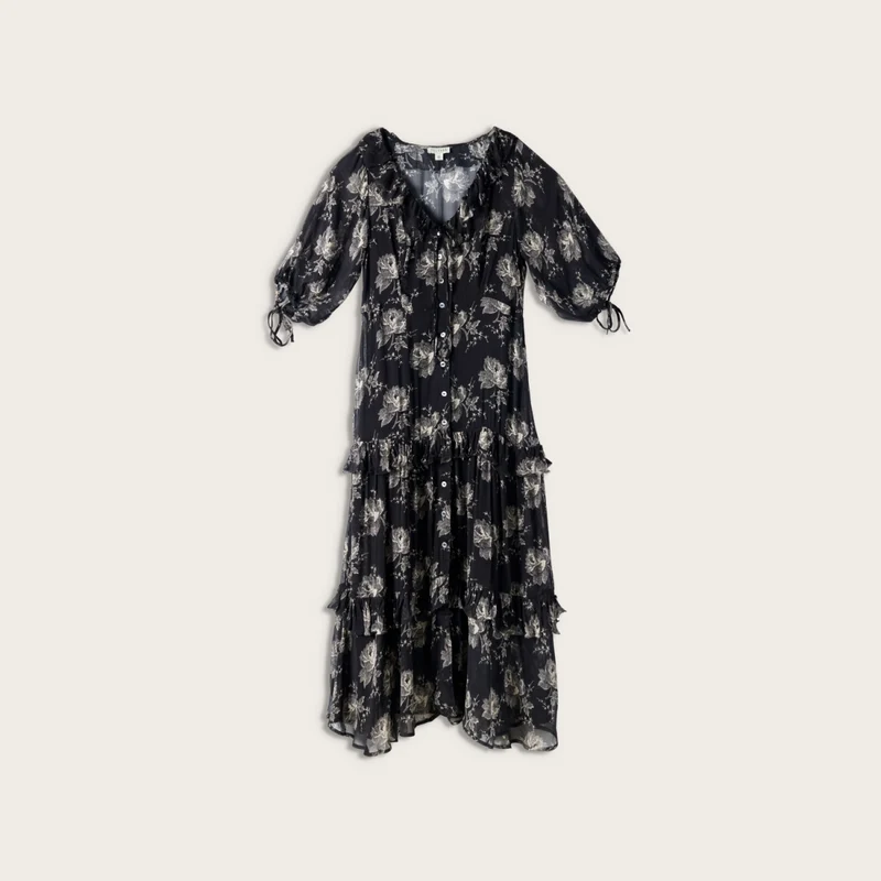 Women's Elbow-Length Maxi Dress