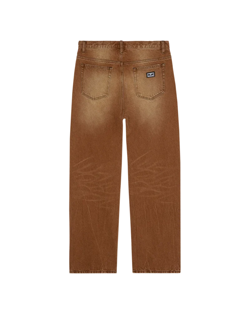 Obey Boxcar straight leg denim archive brown