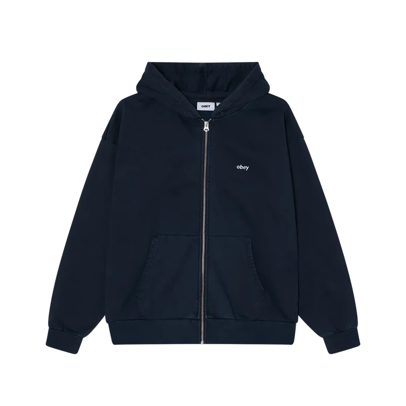 Obey Lowercase pigment zip hood pigment dark sapphire