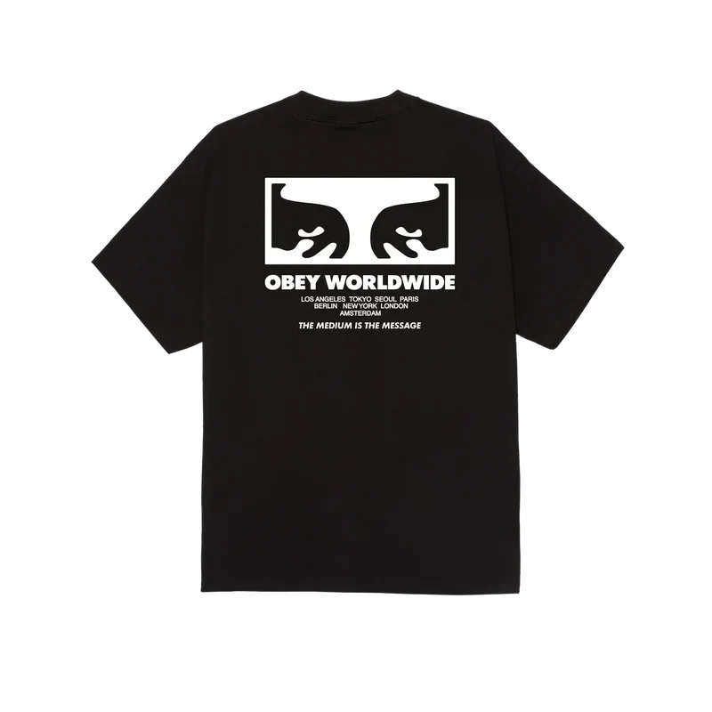 Obey the medium is the message black tee
