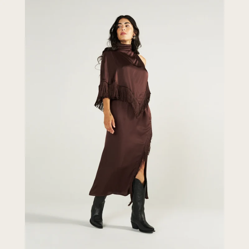 Women's Fringe Midi Skirt