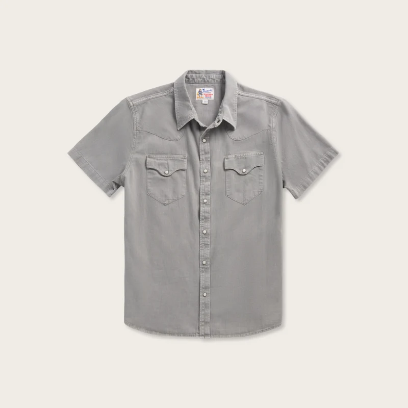 Men's Denim Short Sleeve Pearl Snap