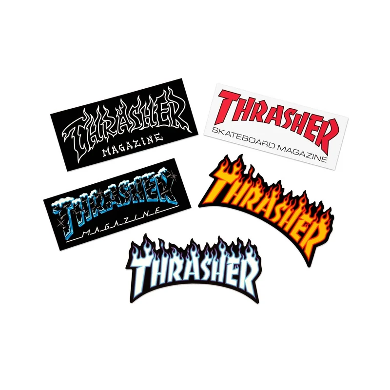 THRASHER STICKER 5 PACK 8 inch