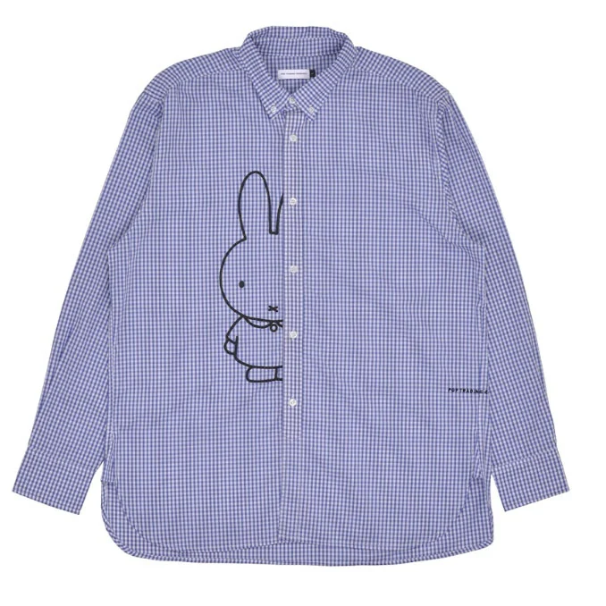 miffy gingham bd shirt blue