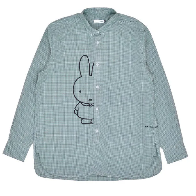 miffy gingham bd shirt green