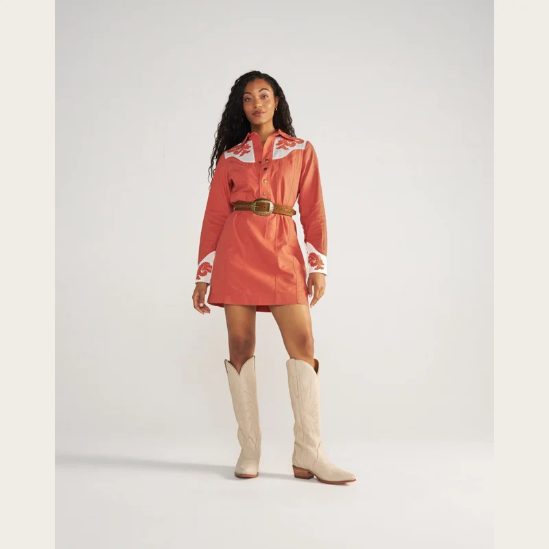 Women's Long Sleeve Applique Mini Dress
