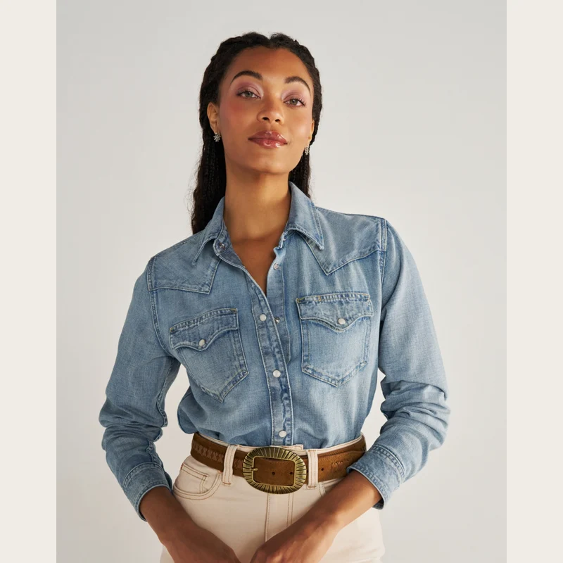 Women's Denim Pearl Snap