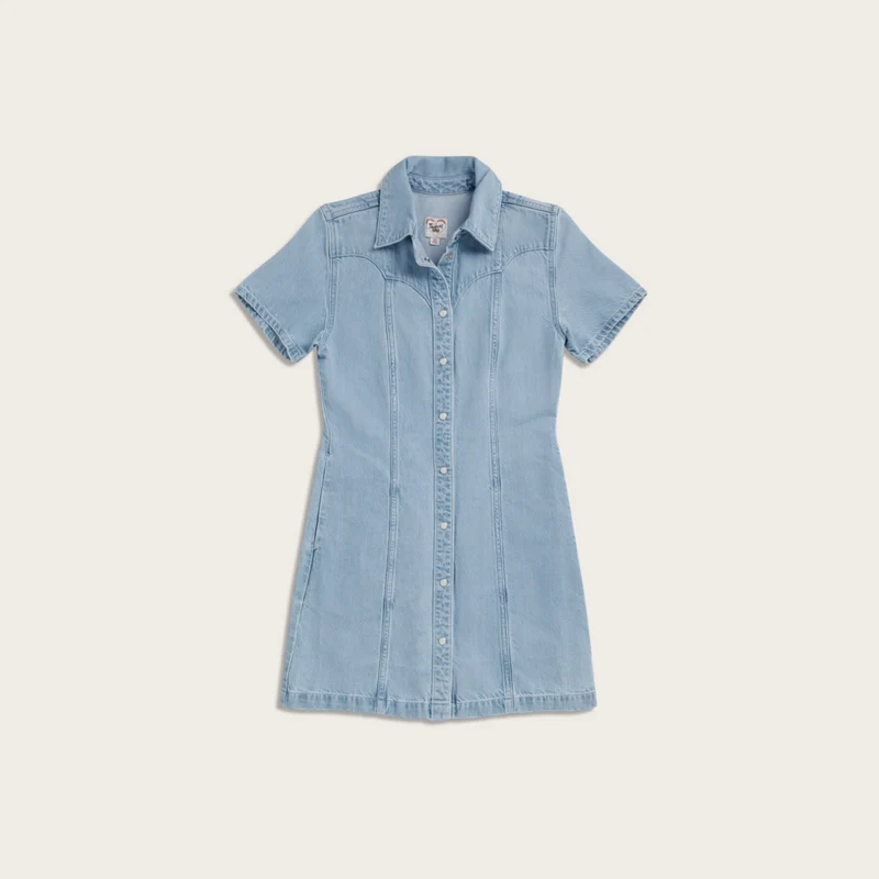 Women's S/S Mini Pearl Snap Dress