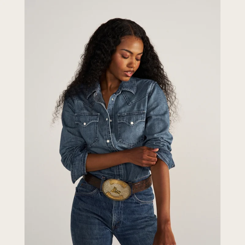 Women's Denim Pearl Snap