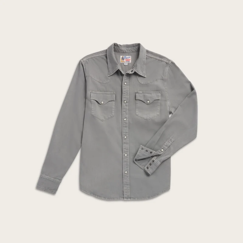 Men's Denim Pearl Snap LS
