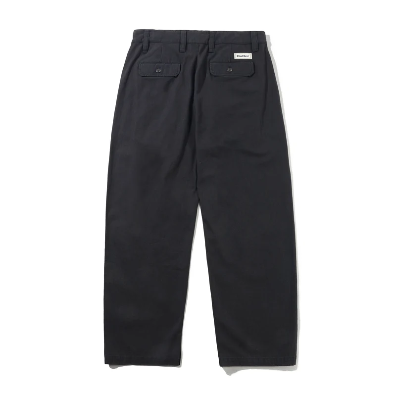 Butter Goods Pleated Trousers Washed Black