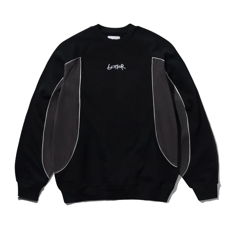 Butter Goods Tread Crewneck Sweater Black/Charcoal
