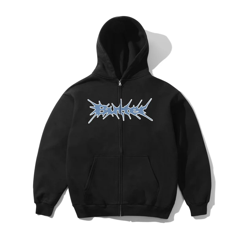 Butter Goods Nail Logo Zip-Thru Hoodie Black