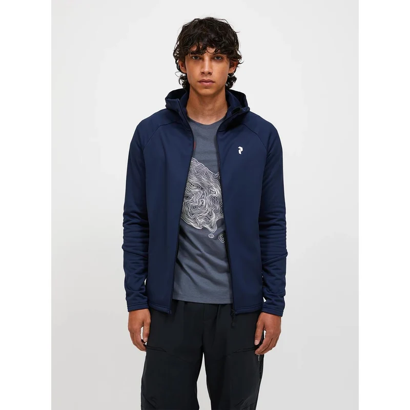 Peak Performance Herren Rider Essentials Midlayer Zip Hood Blue Shadow