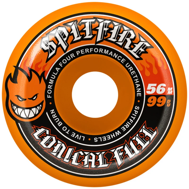 Spitfire Formula Four Team Color Pack Conical Full Wheels Orange 99D
